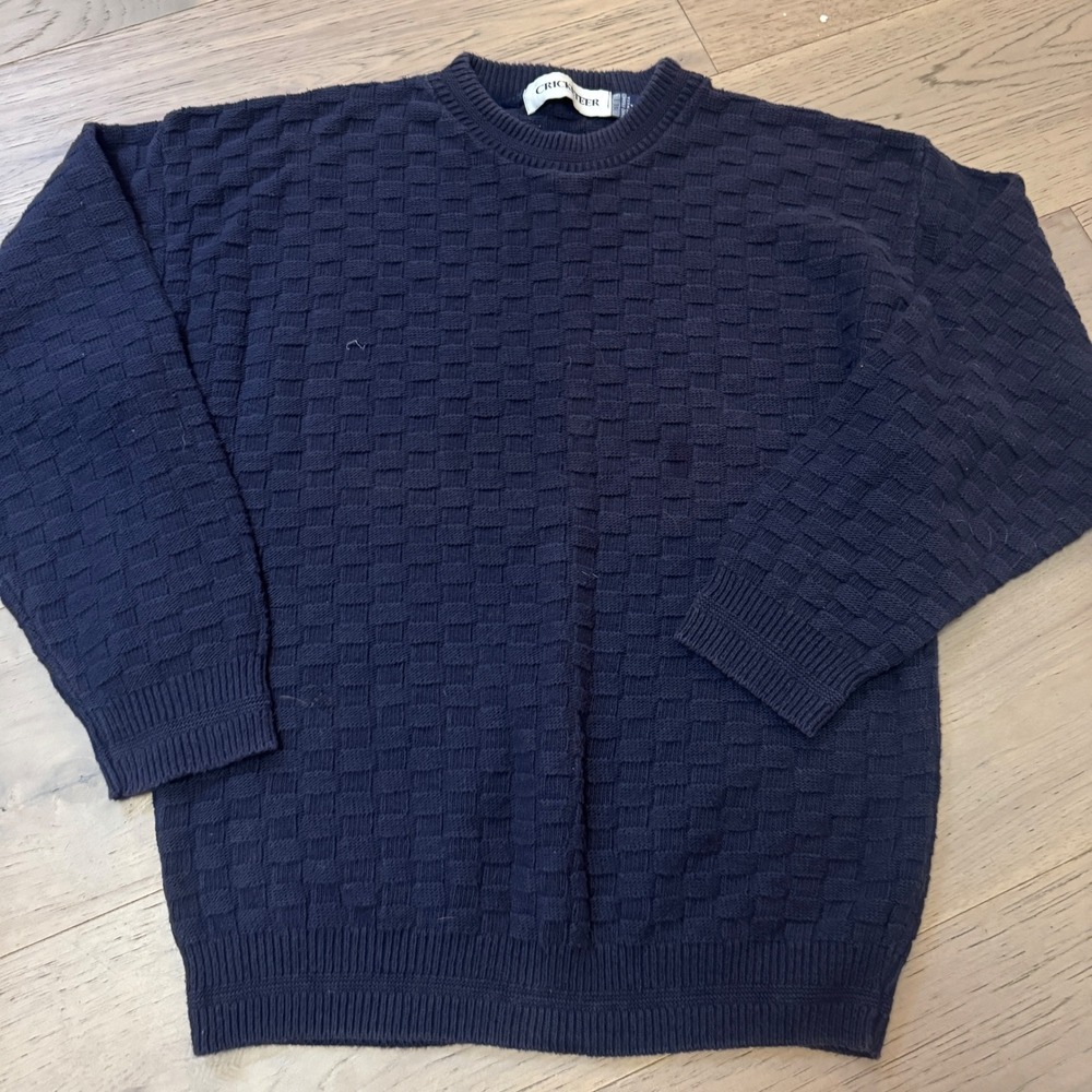 Cricketeer Late 1970s Knitted Fisherman Sweater‎ Men's Size M navy Blue